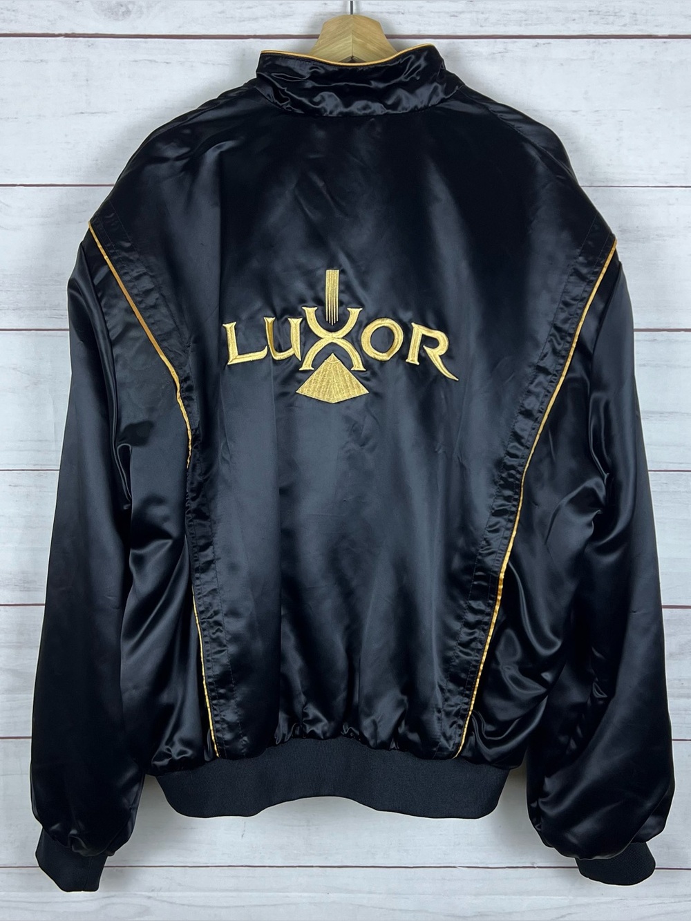 Luxor Embroidered Satin Bomber Las Vegas Casino Jacket Made In USA Size XXL 90s